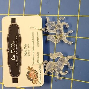 Unicorn Clear Earrings 1.25"